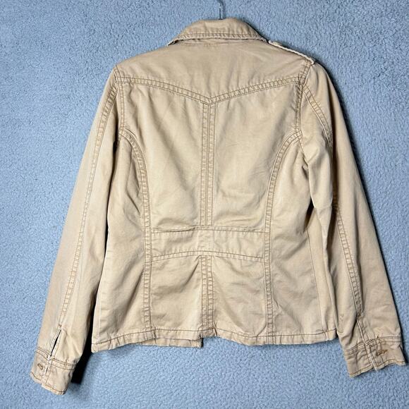 Vintage Aeropostale Jacket Womens M Tan Khaki Long Sleeve Button Down Y2K - Picture 4 of 16